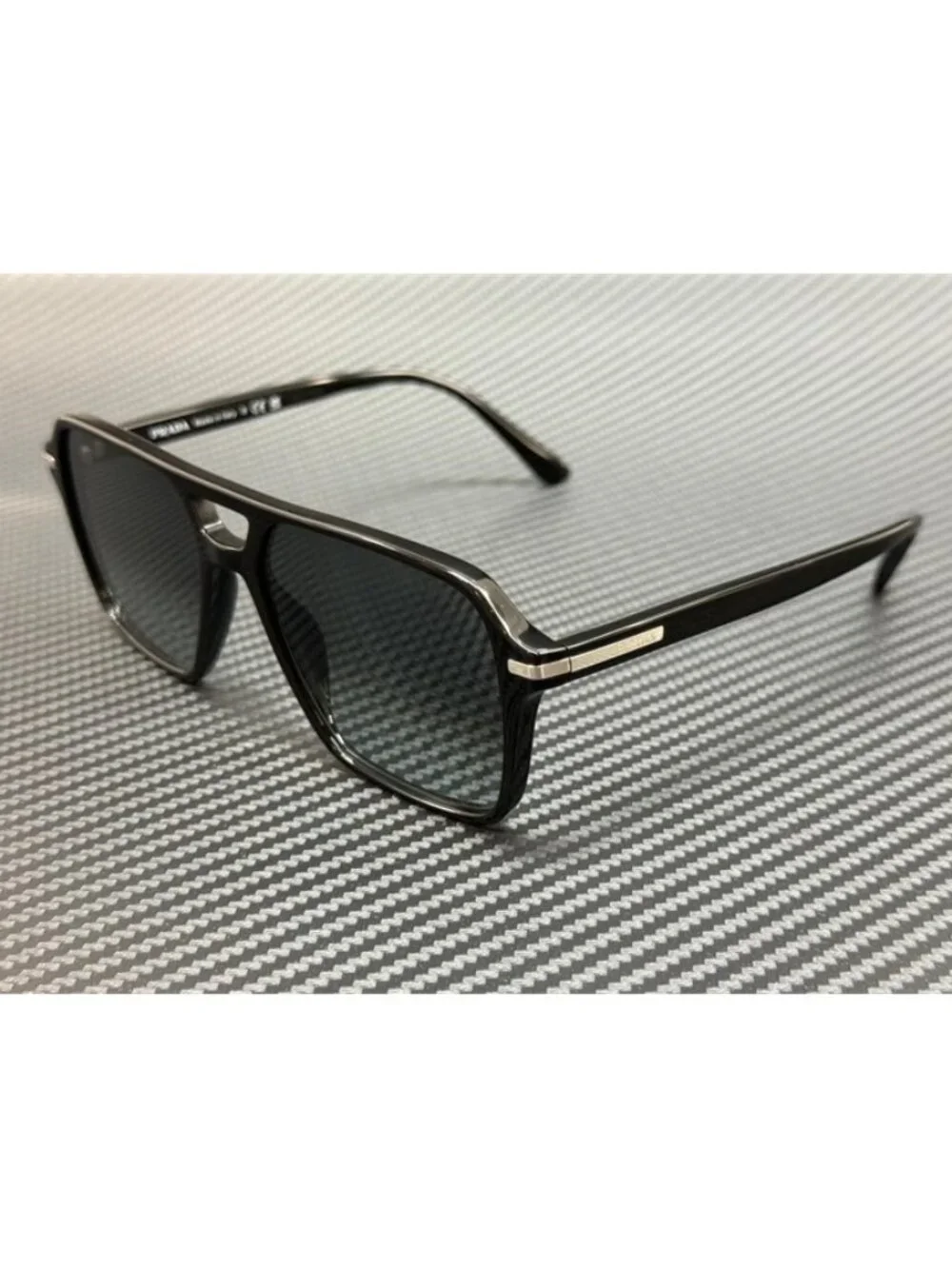 New PRADA Men Black Sunglasses 55-17-150